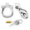 Chastity Lock for Men Stainless Steel Metal CB Lock Penis Cage Sex Toy Cock Ring Chastity Belt Cock Bondage