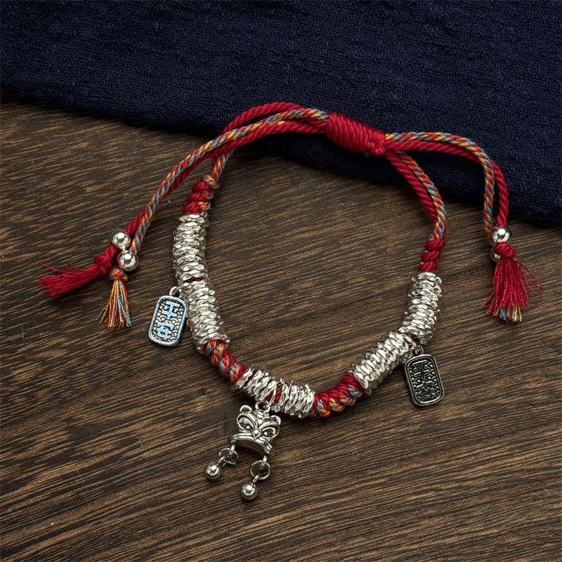

Браслет из тибетского серебра с намоткой, в национальном стиле, мужской и женский, на год рождения, браслет из сломанного серебра, в стиле ретро, этнический стиль, ремешок для ношения на удачу Tibetan silver coiled bracelet [lion dance]]