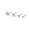S999 Exquisite Zircon Silver Stud Earrings - Luxury, Versatile, for Piercings, Comfortable for Sleeping