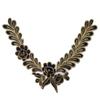 Water-soluble Lace Collar, Gold Thread Collar, Net Bottom Embroidery Corsage DIY Lace Accessories, Black Gold, Decal