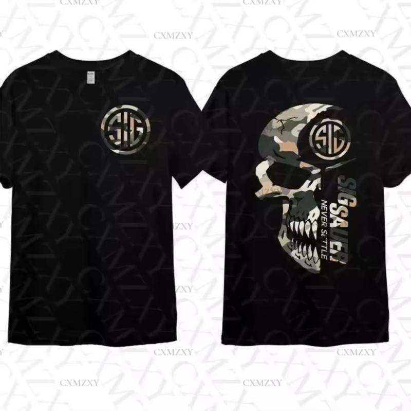 

2025 Summer and autumn trendy printed Tshirt loose and casual shortsleeved mens and womens sportswear top S