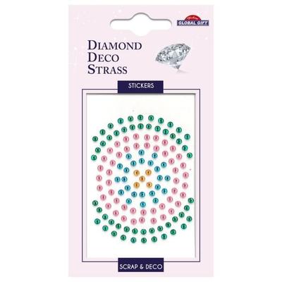 Rhinestone Stickers - GLOBAL GIFT - Diamond - Clear Colors - Adhesive - Easy To Use