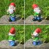 Adorable Resin Garden Gnome Statue with White Beard - Outdoor Handmade Decor