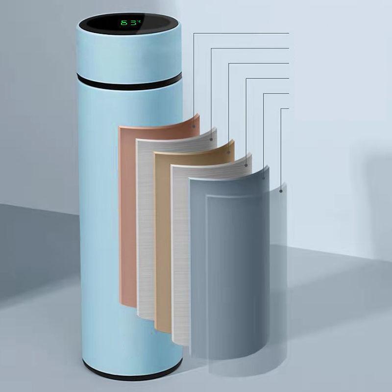 Copo Térmico de Grande Capacidade 500ml Garrafas Térmicas Portátil Copo Térmico de Aço Inoxidável Garrafa de Água Caneca de Chá para Viagem Copo Térmico para Escritório