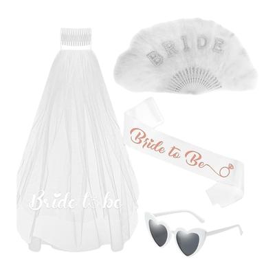Bachelorette Party Bridal Sash Veil Fan Sunglasses Set Bride To Be Gift Bridal Shower Wedding Hen Night Bride To Be Gift