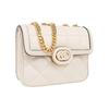 Gucci GG Marmont White Quilted Leather Chain Bag,G Hardware Gold Strap, Women's Flap Closure Crossbody Handbag for Daily Party 741457-AAB1Q-9022