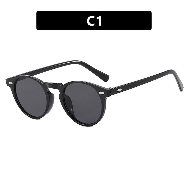 

Small Frame Retro Colorful Round Sunglasses Women Men Minimalist Trend Brand Sun Glasses Daily Commute Business Shade Glasses C1
