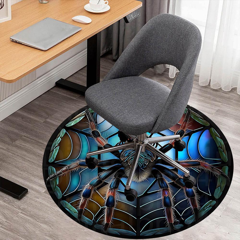 

1pc Spider Web Round Chair mat Area Rug - Non-Slip, Floor Mat for Office, Bedroom, and Indoor Decor -1002234 80cm by 80cm