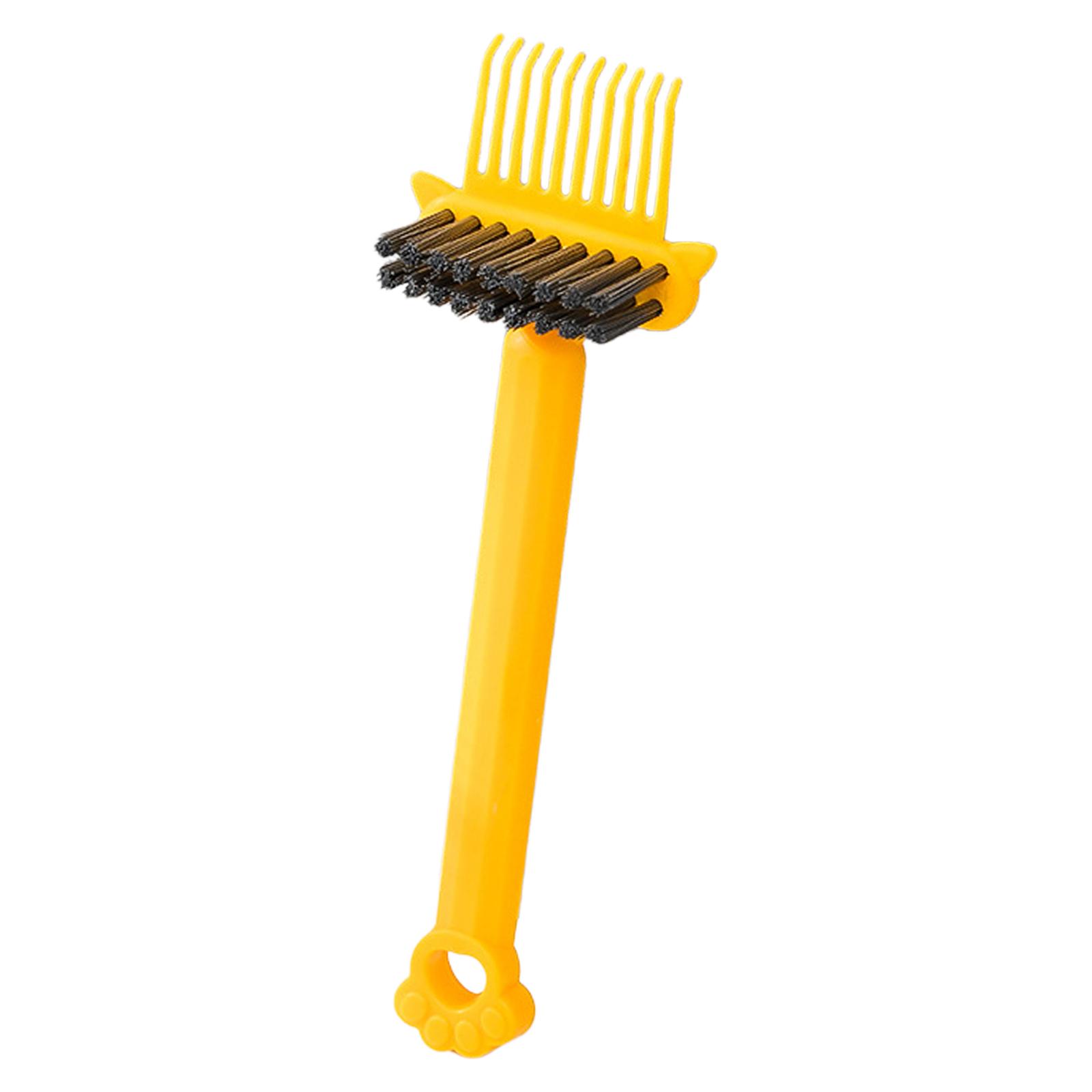

2-in-1 Hair Brush Cleaning Tool with Pick & Bristles Comb for Removing Hair and Dust Suitable for Home and Salon Use жёлтый