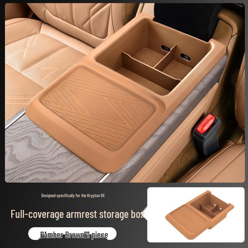 Jike 9X Armrest Full-Coverage Silicone Storage Box for Car Interiors