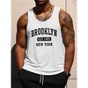 2025 Nuevo Camiseta sin Mangas para Hombre con Estampado de Letras 3D Deporte al Aire Libre Camiseta de Tirantes para Fitness de Hombre Verano Moda Cotidiana Camiseta sin Mangas para Hombre