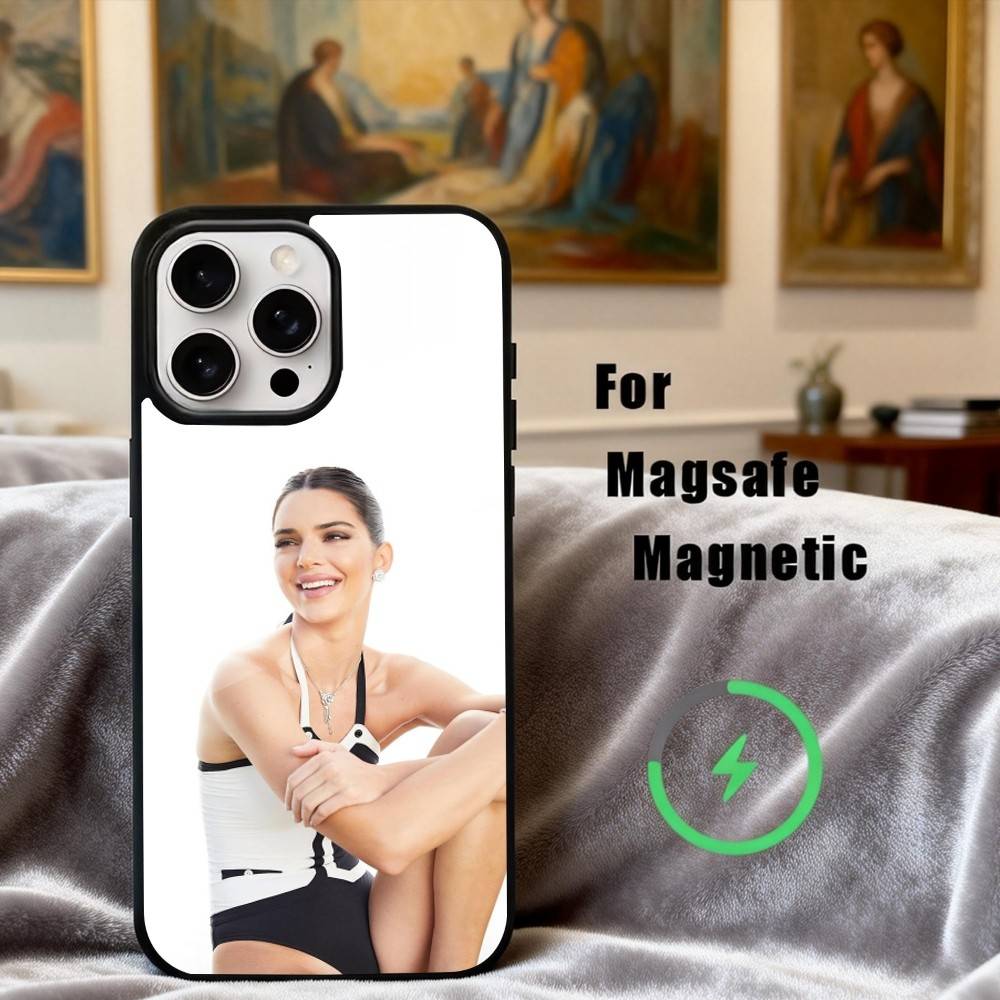 Beautiful K-Kendall J-Jenner Model Phone Case For iPhone17,16,15,14,13,12,11 Plus,Pro Max Magnetic For Magsafe Wireless Charging