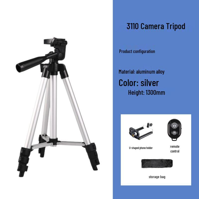 Aluminum Mobile Phone Holder & Projector Stand with Remote Control Tripod for Outdoor Shooting & Live Streaming
