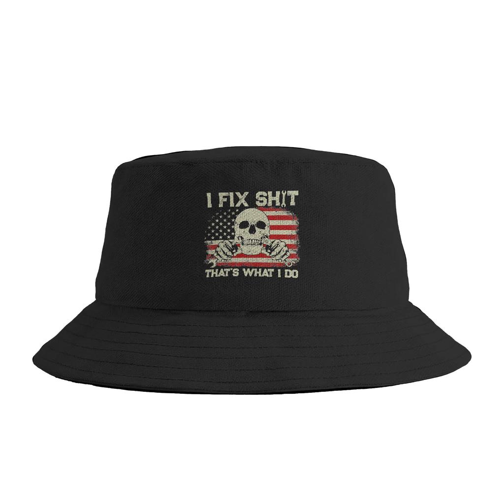 That'S What I Do I Fix Stuff And I Know Things Funny Dad Bucket Hat Summer Funny Fisherman Hats For Men Women Beach Travel Caps