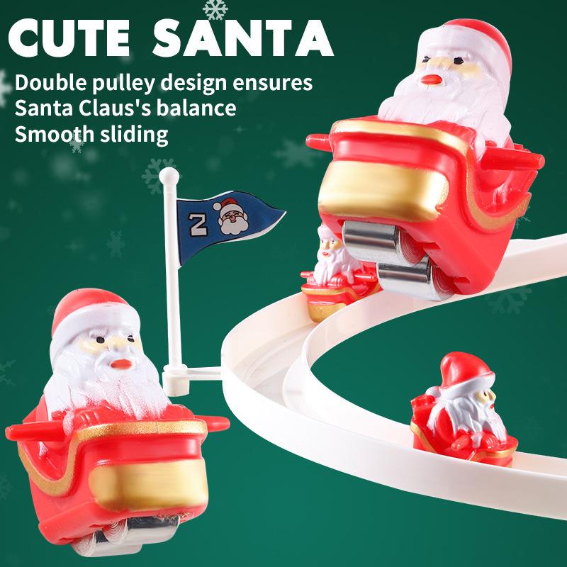 Stunning Santa Claus Climb Stairs Toy Track Slide Christmas Light Music Toy New Year Gift Boy And Girl Toy Home Decoration