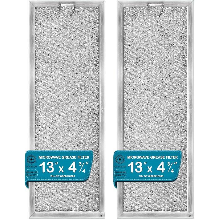 WB06X10288 Grease Filter Replacement for GE Microwave Oven, 4.75 x 13 (Packed in Box)(2-Pack)