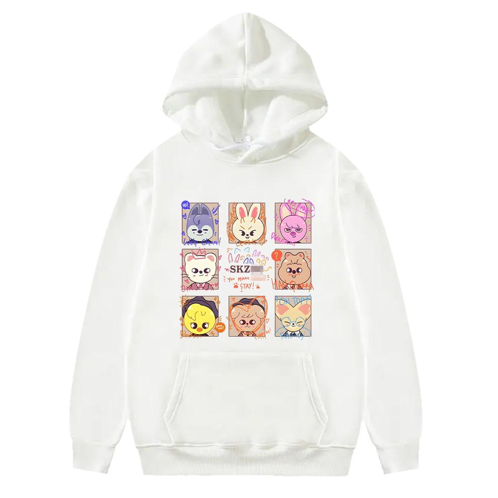 KPOP SKZ Hoodies NEW Album 5-Star Pullovers Women Men Autumn Winter Long Sleeve Sweatshirt Kawaii Cartoon Print Casual Y2K Hoody