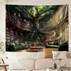 Magic School Bookshelf Tapestry Study Room Picture Large Book Tree House Medieval Tapestries Dorm Wall Art for Home Decor