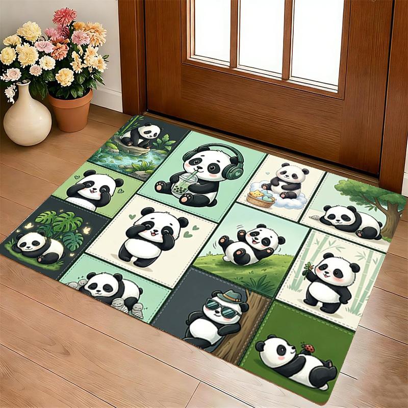 Panda Party Wohnzimmer Rutschfeste Bereichsmatte Weicher Teppich für Schlafzimmer Spielzimmer Sofa Büro Heimdekoration Fußmatte Weihnachtsgeschenk C929494