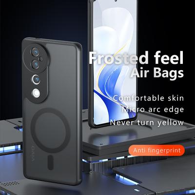 Für Vivo S19 V40 Pro Hülle Matt Magsafe Stoßfest Eingebauter Airbag Ecke Nicht vergilbendes Material Weiche Hülle