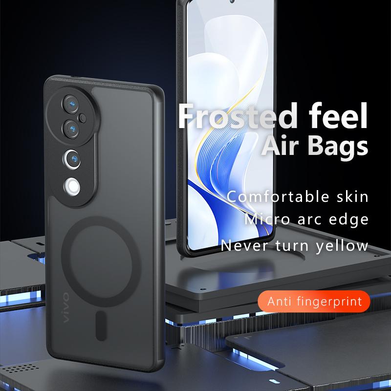 Θήκη για Vivo S19 V40 Pro Ματ Magsafe Ανθεκτική σε Πτώσεις Ενσωματωμένος Αερόσακος Γωνία Υλικό που δεν Κιτρινίζει Μαλακό Κάλυμμα