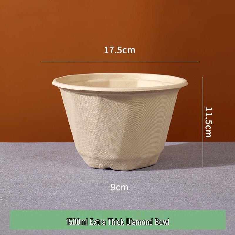 ZISIZ 1500ml Extra Thick Diamond Paper Bowls