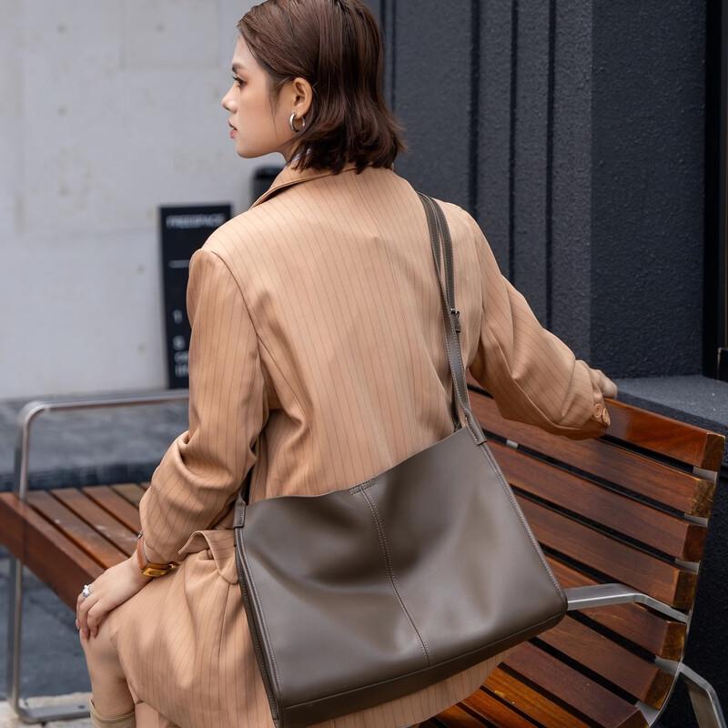 Женская ретро сумка-тоут на плечо из натуральной кожи Douxiaozhu