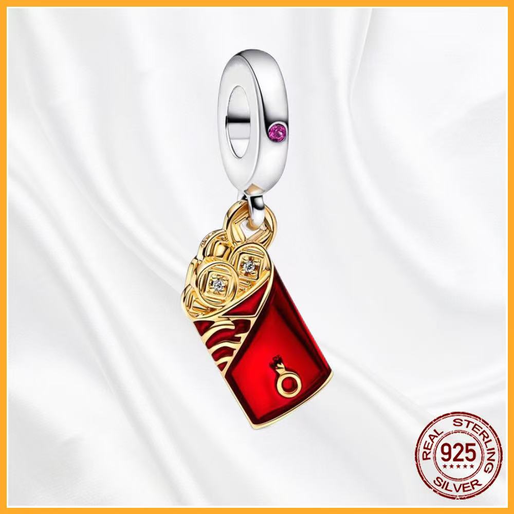 Authentic Copper Heart Art Charm Fit Original Bracelets Necklaces Beads Diy Jewelry Gifts Women