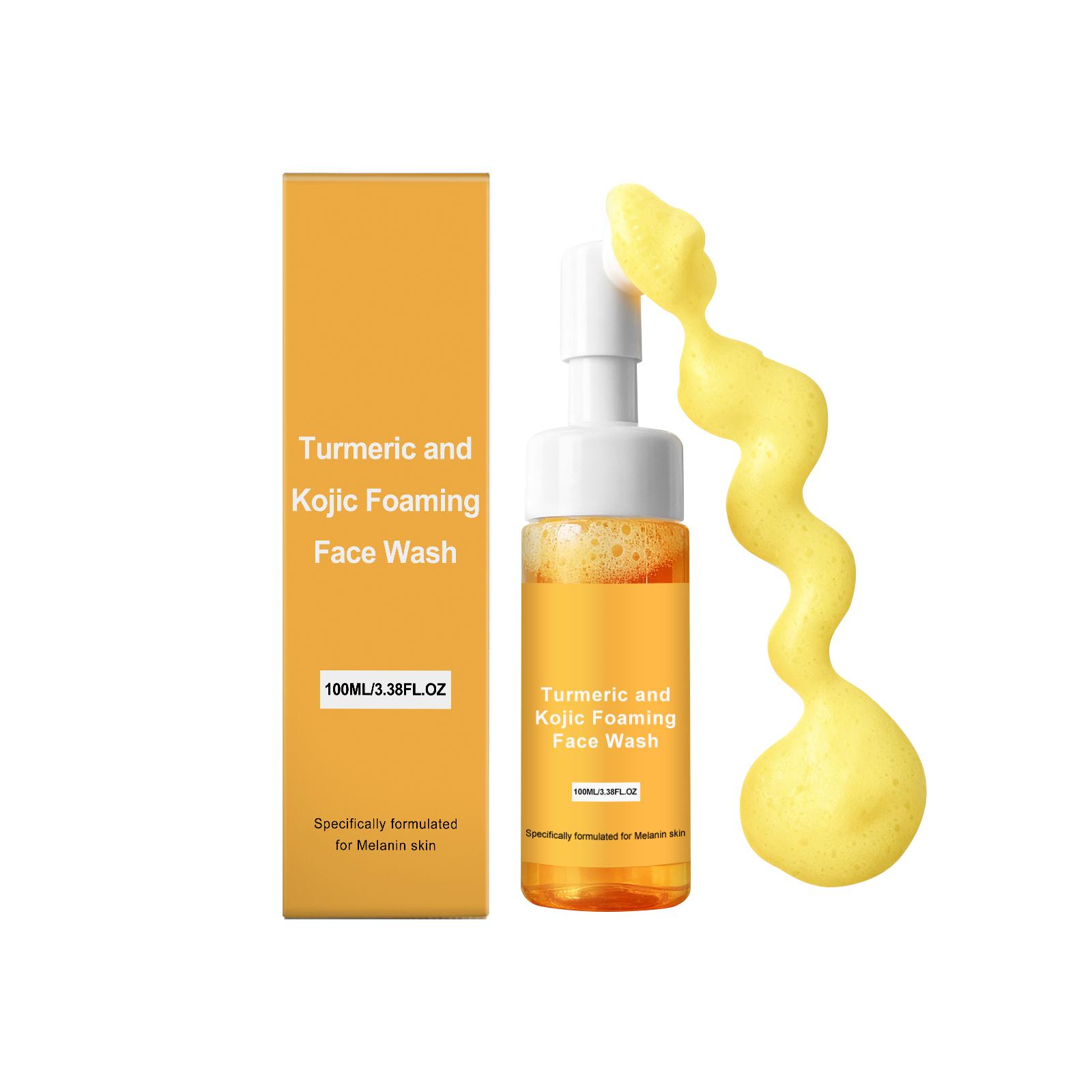 Facial Mousse Turmeric Dense Foam Refresh Control Oil Moisturize Relieve Dry Discomfort Pore Blackhead Brighten Remover Cleanser