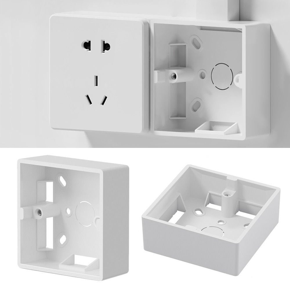 

White Switch Socket Box PVC Junction Outfit Box New Switch Installation Box 50mm