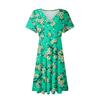 Women's Summer Dress Loose Beach Vacation Casual Deep V Neck Short Sleeve Dress Elegant Dress