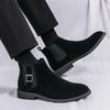Men's Retro British Business Classic Chelsea Boots Suede Leather Men Fashion Ankle Boots Mens Casual Short Boots High-Top Shoes