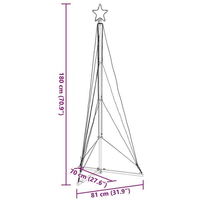 VidaXL Sapin de Noël à LED 363 LED blanc chaud 182 cm, lumière de Noël, lumière de Noël LED, lumière de Noël extérieure, 4016408