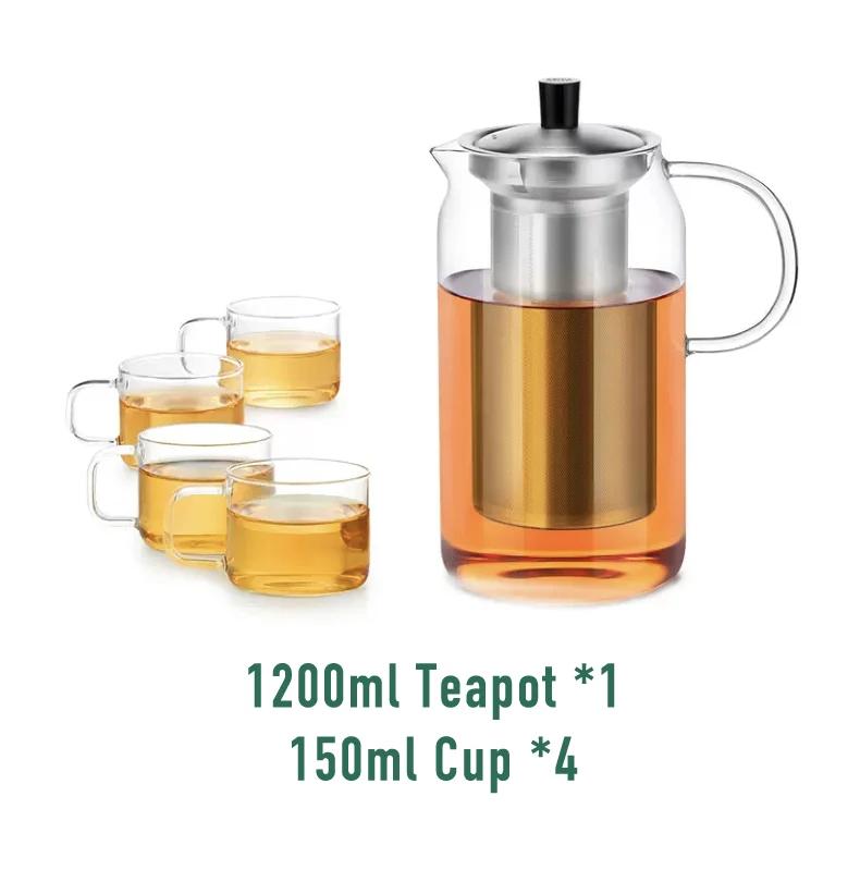 SAMADOYO ceainic din sticlă rezistent la căldură ceainic separarea și filtrarea apei de ceai ceainic de uz casnic de mare capacitate