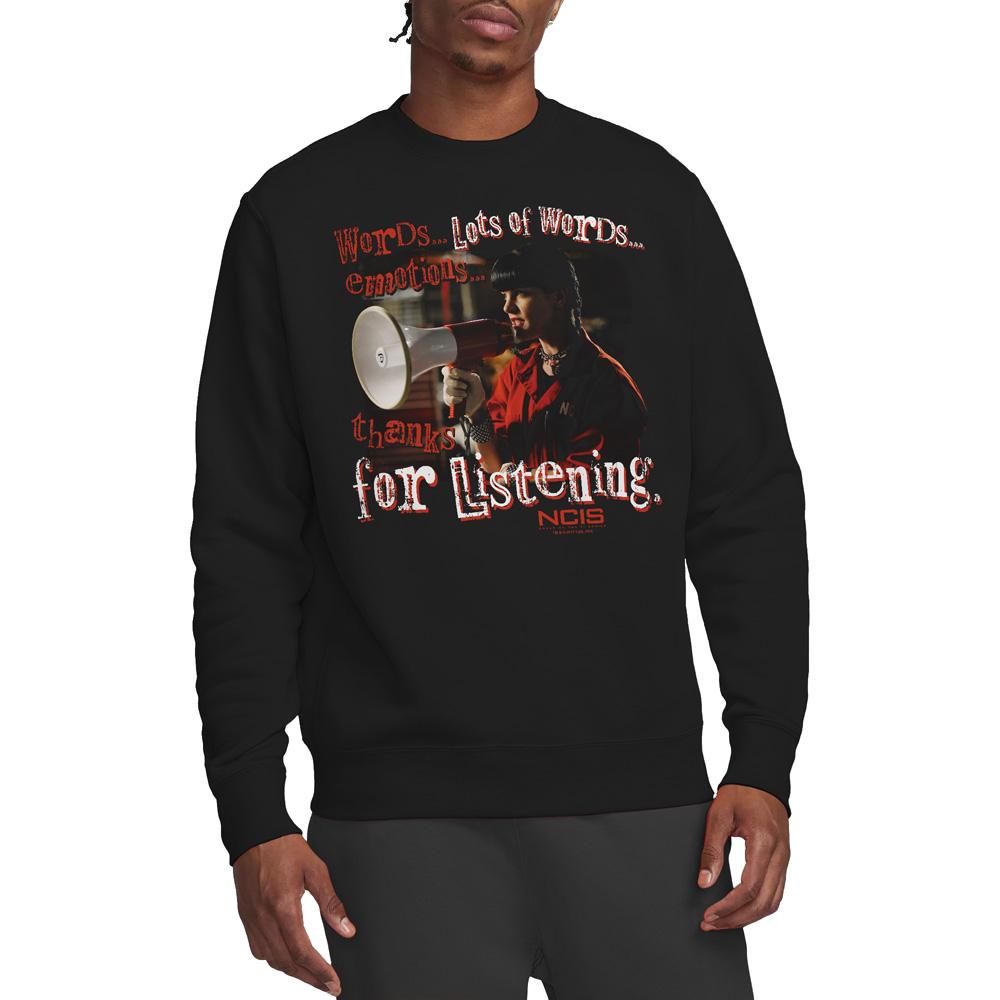 NCIS Unisex Adult Thanks for Listening Sweatshirt