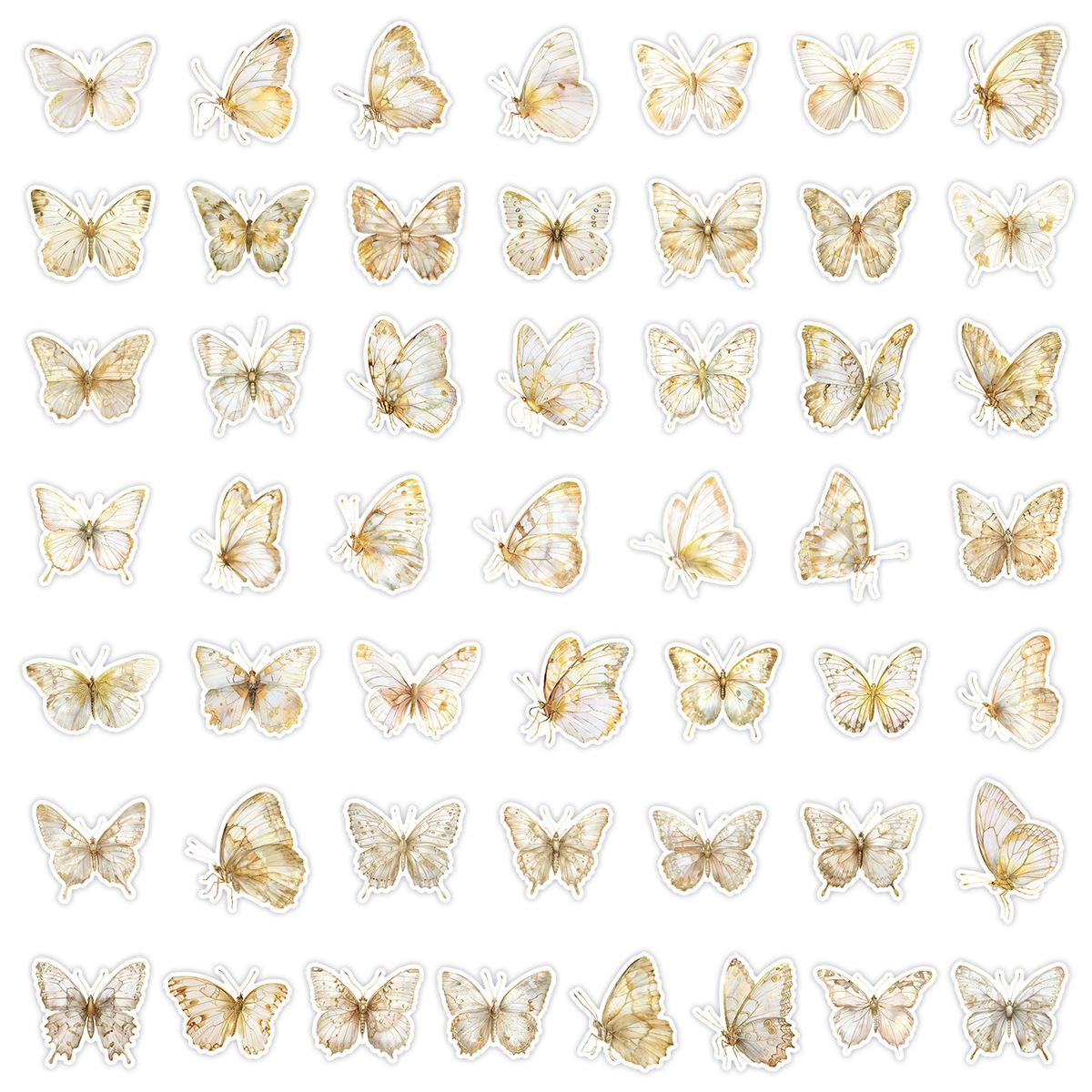 

50-Pack Multicolor Butterfly Stickers for Water Bottles, Luggage, and Stationery - Waterproof and Decorative.