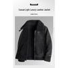 2026 Men's Trendy Shearling Lined PU Leather Motorcycle Jacket