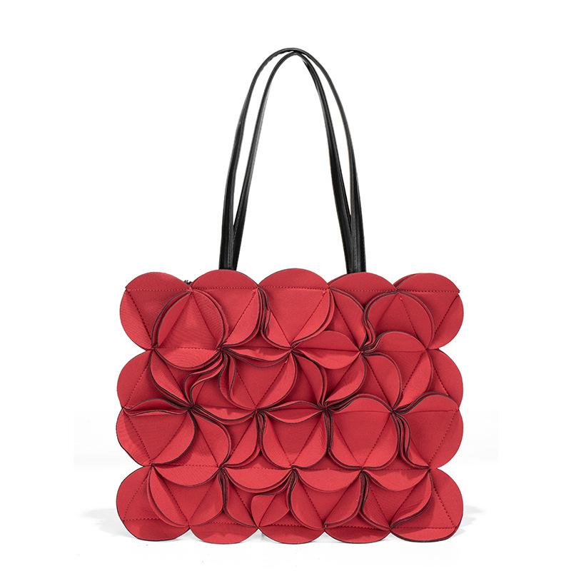 Unique Three-dimensional Flower Hand-held Tote Bag Shoulder Bag, Fashionable and Trendy Hand-held Large Capacity Women s Bag