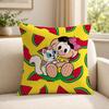 Character MMagali Cartoon Cushion Cover Soft Short Plush SkinFriendly Cushion Case for MultiScene Use