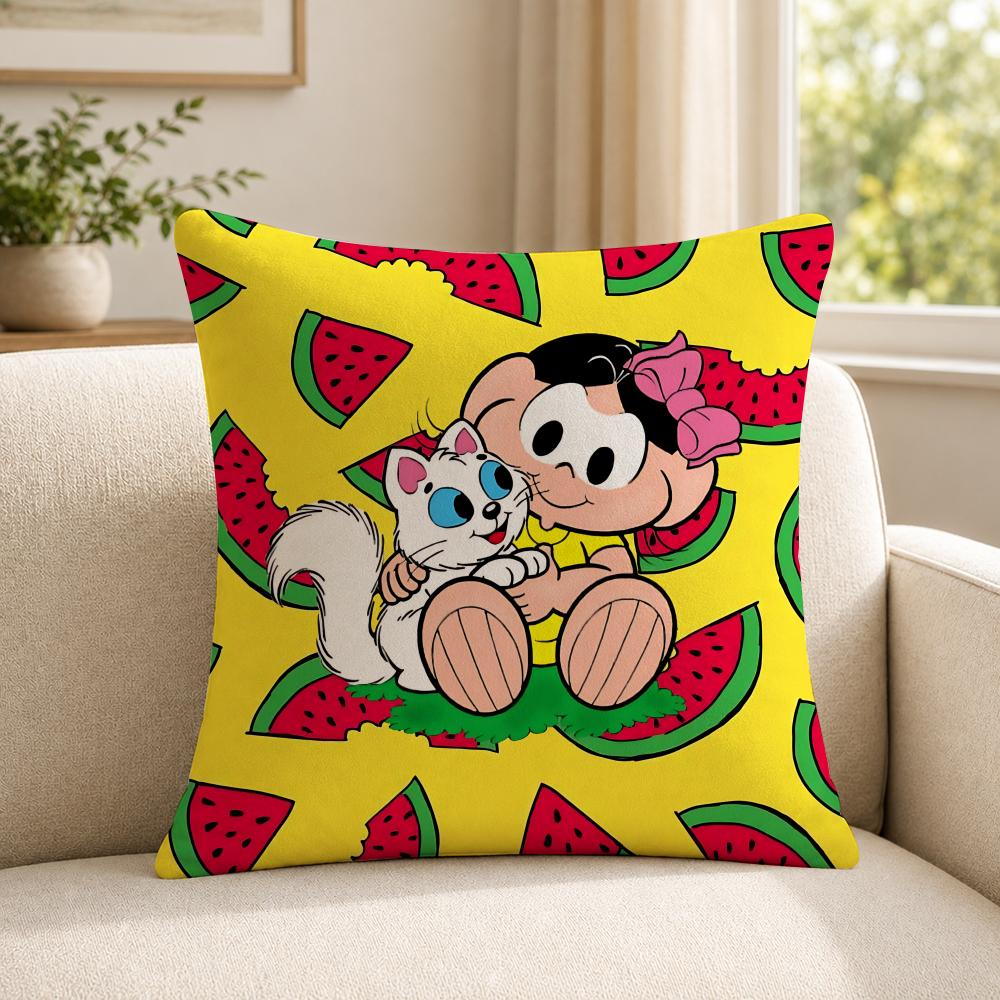 Character MMagali Cartoon Cushion Cover Soft Short Plush SkinFriendly Cushion Case for MultiScene Use