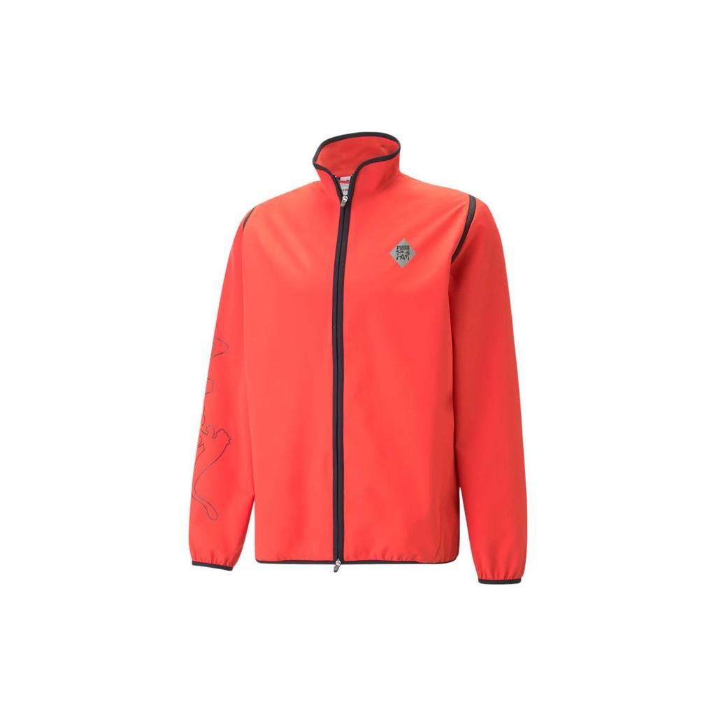 PUMA Solid Color Print Stand Collar Zip Sweatshirt Unisex Sweatshirt Red 538809-79