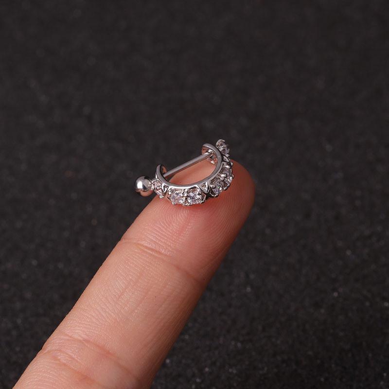 Buy 1Pc 0.8mm Stainless Steel Barbell With Cz Hoop Cartilage Helix