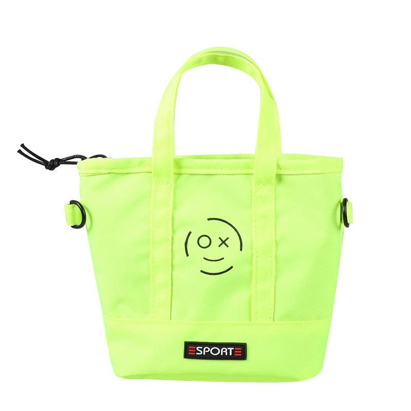 Trendy Children s Canvas Bag With Cute Smile Pattern For Stylish Boys And Girls флуоресцентный зеленый