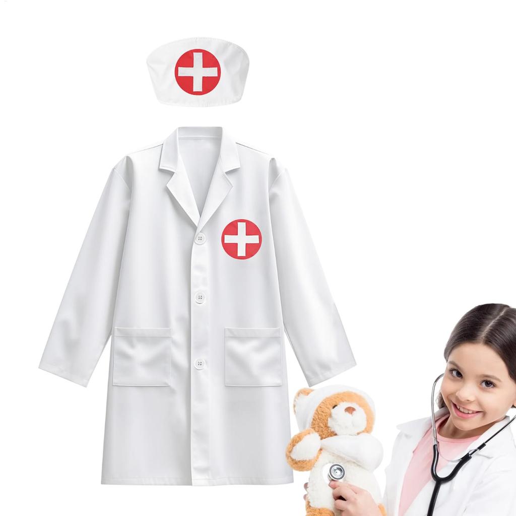 Children kids Pretend Play Game Simulation Doctor Nurse Coat Kindergarten Puzzle Set Role Playing Gifts for Kids Boys Girls
