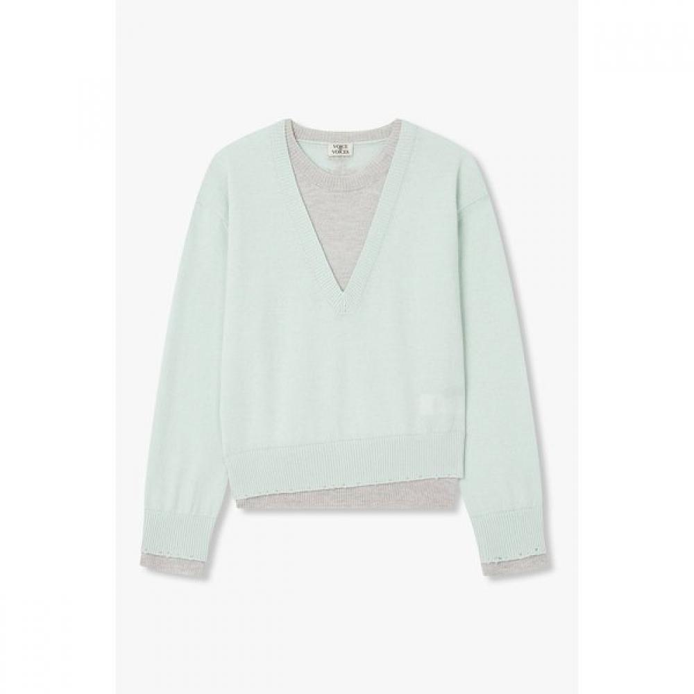 

Vov Wool Blend Color Block Pullover 7116150104 99 (black)/OS (one size)