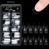 100Pcs Acrylic False Nail Almond Square Pre-File Pressed Nails  Nail Art Extension
