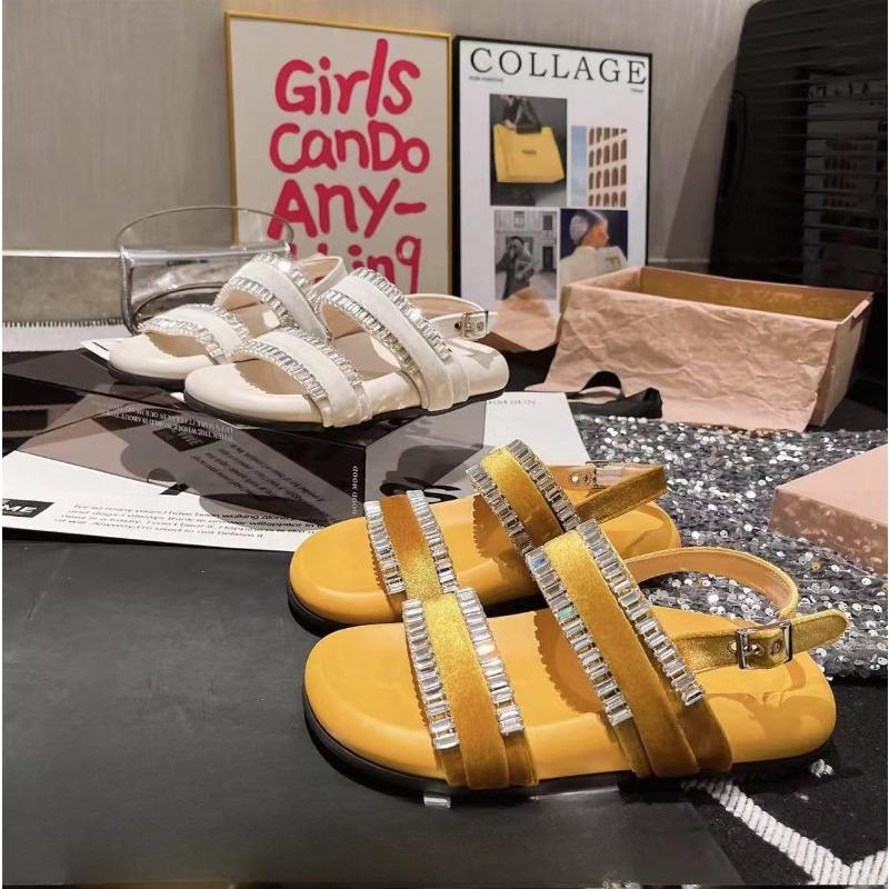 Mode 2025 Sommer Neue Flache Mode Zehensandalen Lässig Strass Offene Zehen Damenschuhe