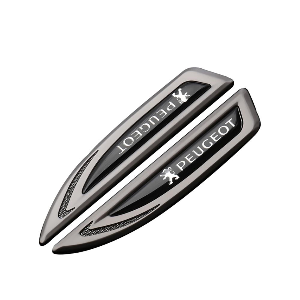 2026 Hot Car Sticker 2Pcs 3D Metal Car Side Fender Rear Trunk Emblem Badge Sticker Decal For Peugeot 207 3008 206 208 308 307 40