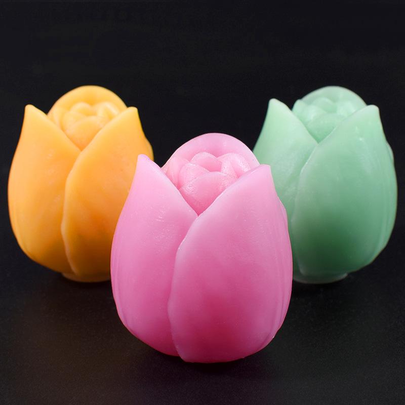 DIY Flowers Tulip Silicone Mold Handmade Scented Candle Plaster Resin Mold Homemade Cookies Chocolate Candy Baking Tool