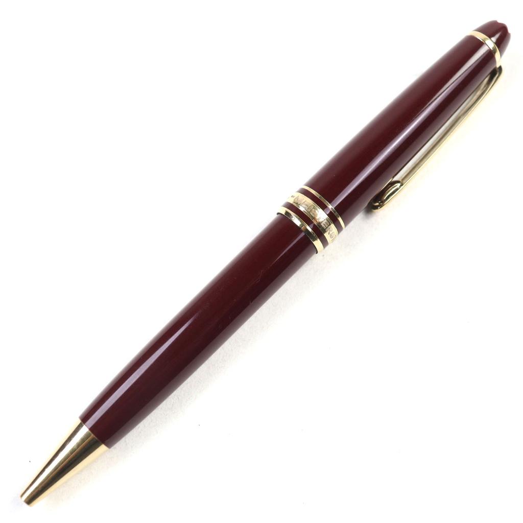 Very Good MONTBLANC Ballpoint pen Meisterstck Logo engraved White Star Twist style Used
